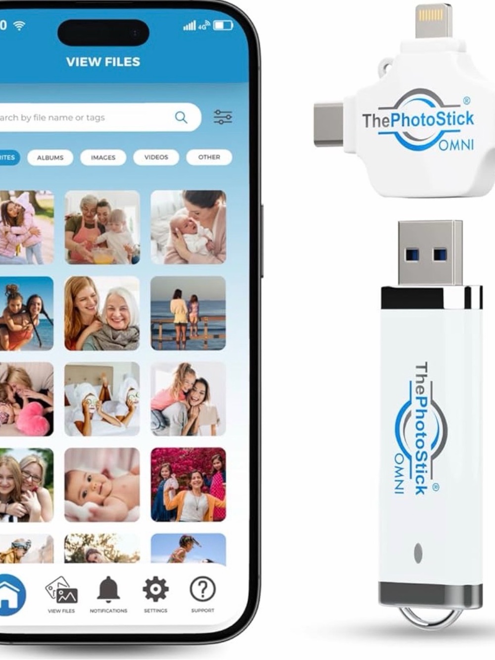 ThePhotoStick® Omni 64GB Photo Backup for iPhone, Android and Computers - Picture 2 of 6